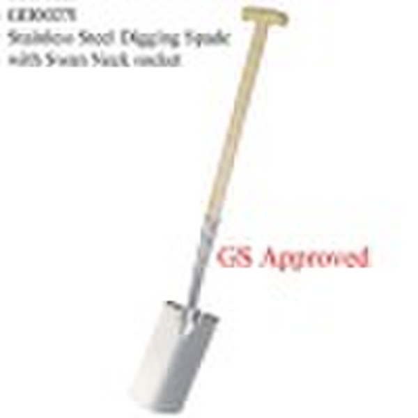 stainless steel digging spade with T-style wooden