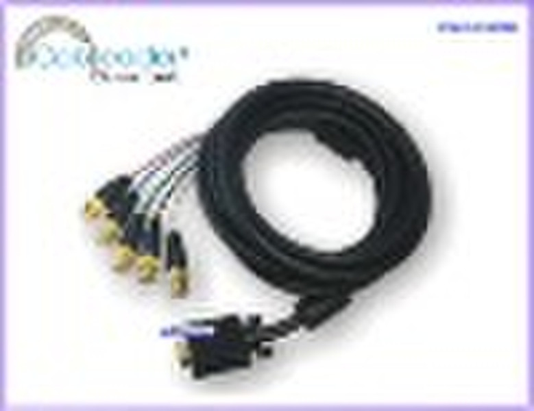 High Quality 24K Gold Plated VGA To 5BNC Cable