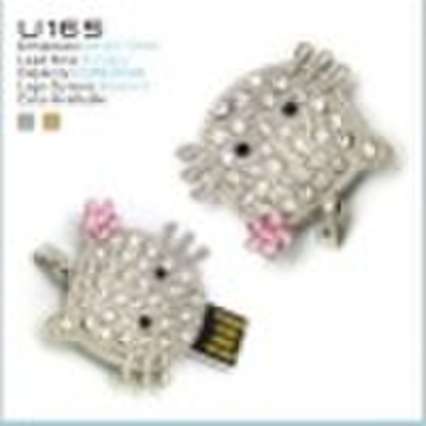 USB flash drive memory stick card diamond cat