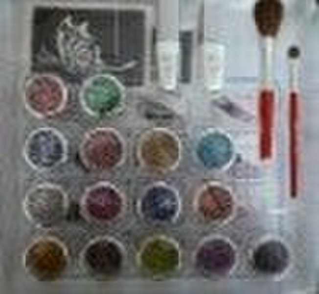 15 colours diamond powder body tatoo set with sten