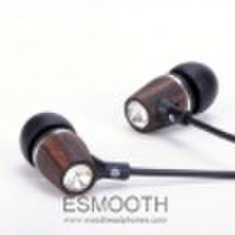 Ebony wood wired earphones