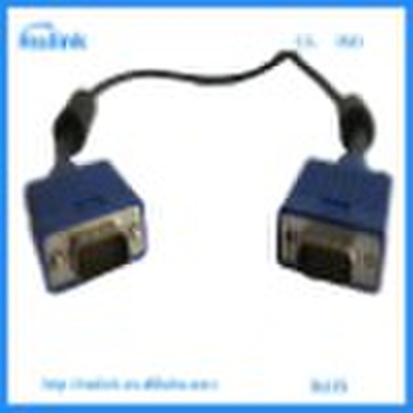 HD15 Male To Male VGA  flat cable with ferrites