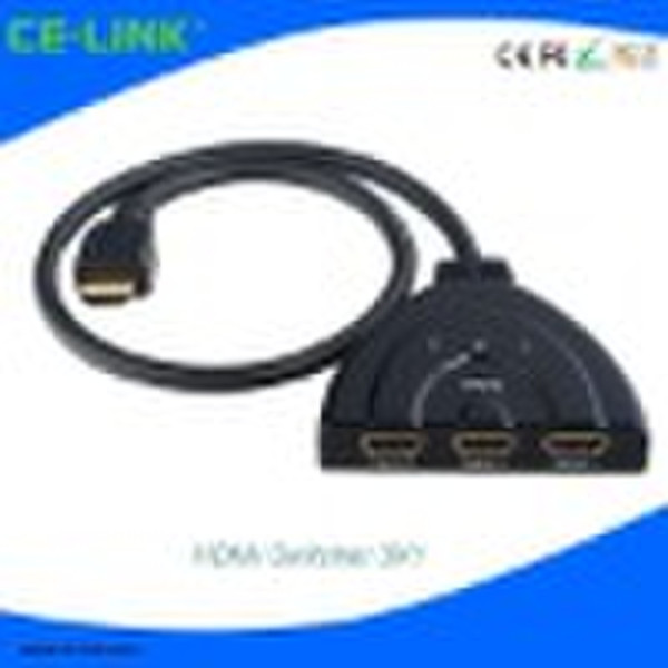 Переключатель HDMI 3x1 с Удлинительный кабель