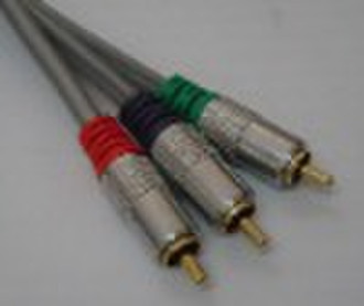 3*RCA plug to 3*RCA plug angled