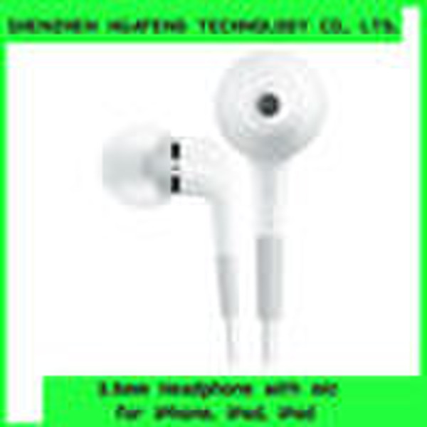 In Ear Stereo Earphone for iPhone 4G/3GS with mic