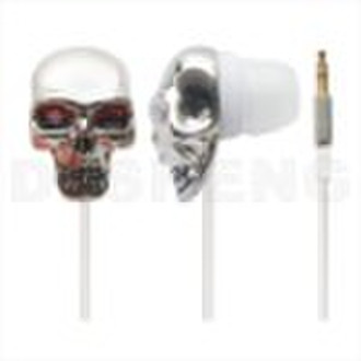 J01 silver skull earphone