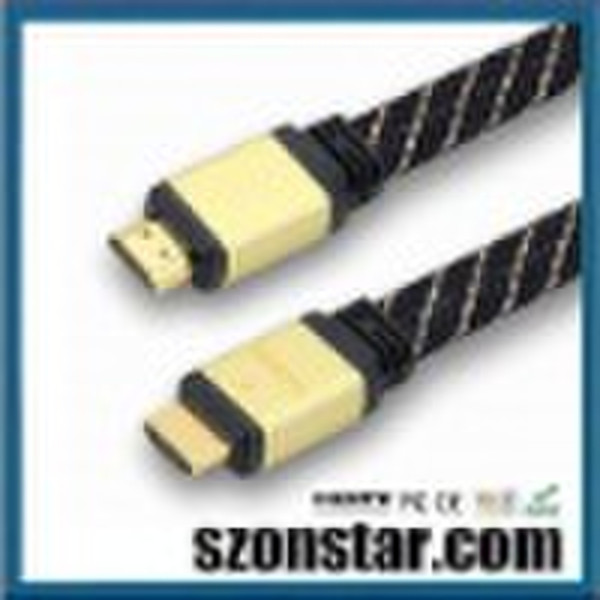 HDMI Cable with zinc alloy connector,HDMI 19P Male