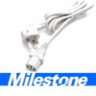 European power cord with plug and socket