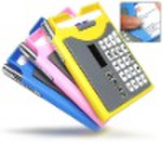 Name card holder with 8 digits calculator/dual sol