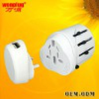 Universal travel adapter with USB