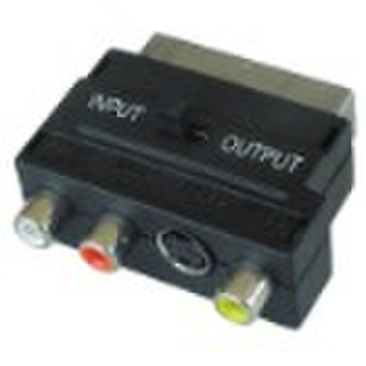 Scart adapter scat plug to 3RCA mini 4p