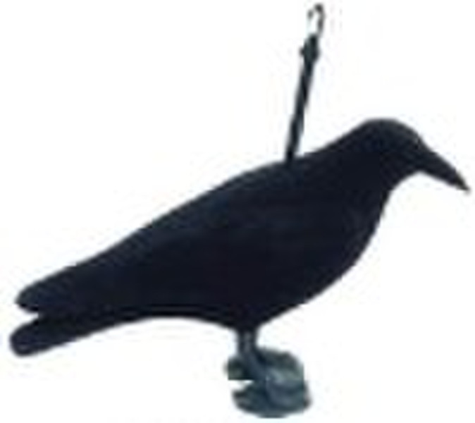 Flocked Crow Decoy