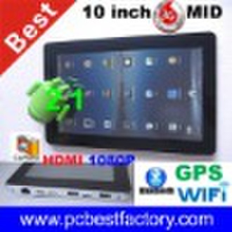 10-Zoll-GPS WiFi 3G Android2.1 Tablet PC MID