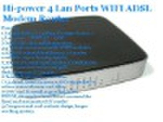 Hi-power 4 Lan Ports Wireless ADSL Modem Router