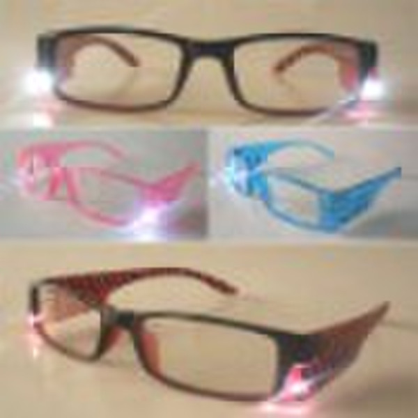 Flashing reading glasses