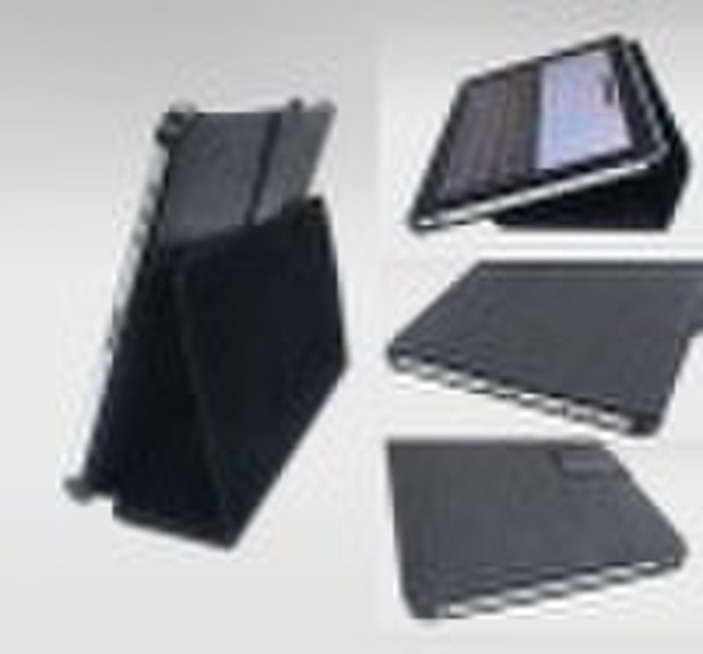 for iPad case with enbossed leather like case foli