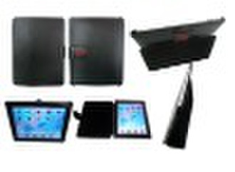 for Apple iPad  case with carbonb fiber leather +