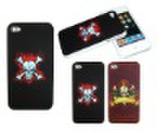 For iPhone 4G cool plastic case+clear screen prote
