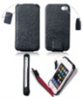 for iPhone4G Deluxe Genuine leather  Flip Case