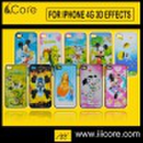 Mobile phone case 3D effects for Apple iPhone 4G