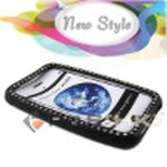 For iPhone 4 Diamonty Silicon case- Black