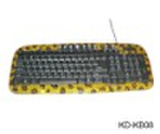 leopard designed rhinestone keyboard