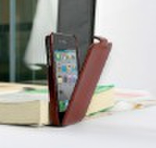 New brown high end leather case for iphone 4