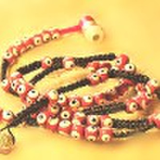 Pink panda beads necklace in-ear earphone & he