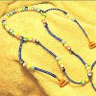 Lovely colorful wooden beads stereo necklace headp