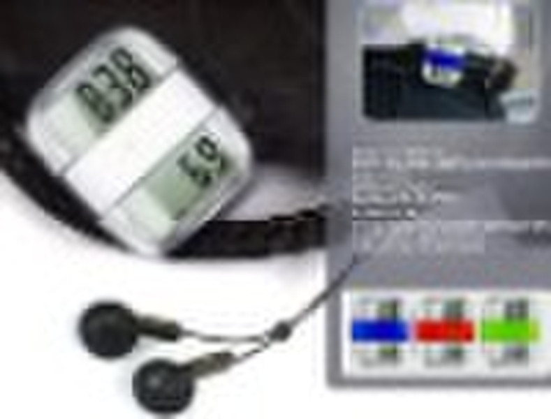 Pedometer with FM radio