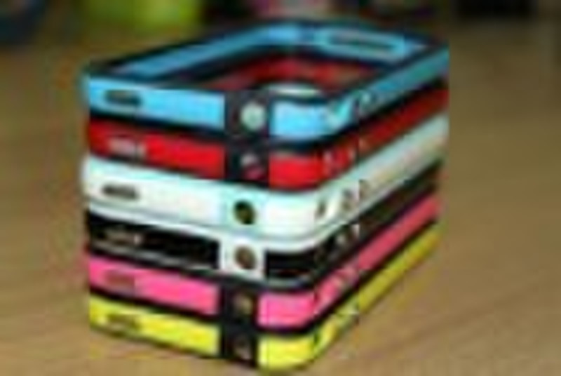 Double Color Bumpers Case For iPhone 4 WITH METAL