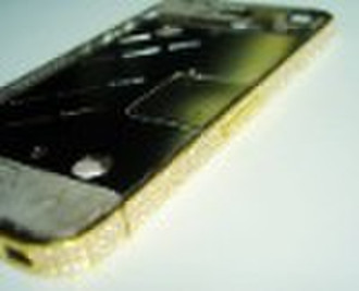 for iphone 4g with diamond Luxury gold bezel