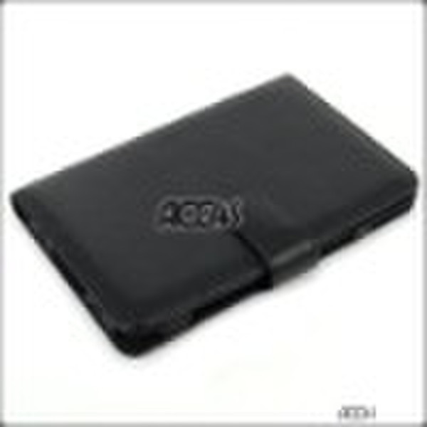 Black Litchi Veins Soft Leather Pouch Case for SAM