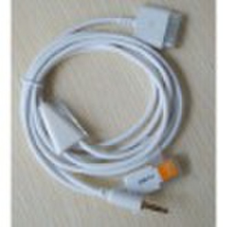 White USB 3.5MM INTERFACE AUX CABLE FOR iPOD