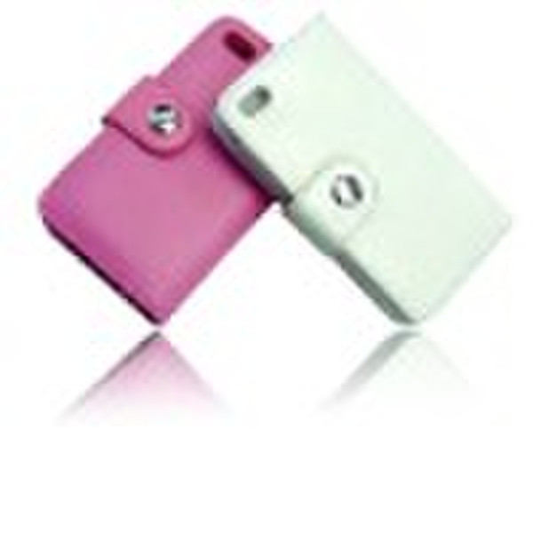 Leather case for iPhone 4G with snap fastener