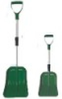 Telescopic plastic snow shovel with aluminum handl