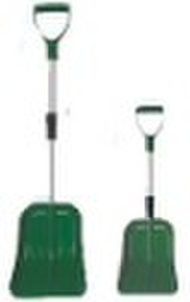 Telescopic plastic snow shovel with aluminum handl