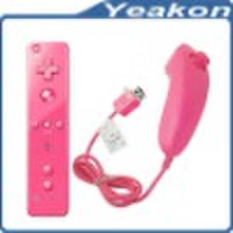 Remote for Wii + Nunchuck for Nintendo Wii -Pink