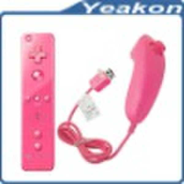 Fernbedienung für Wii + Nunchuck für Nintendo Wii -Pink