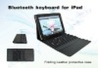 Bluetooth silicon keyboard  with  laptop leather b