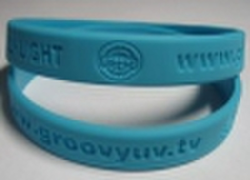 Debossed silicone wristbands