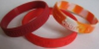 Embossed silicone wristbands