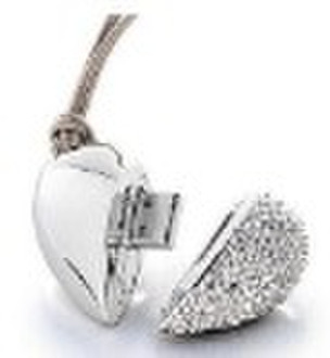 128MB 32GB Jewelry heart  USB Flash Drive