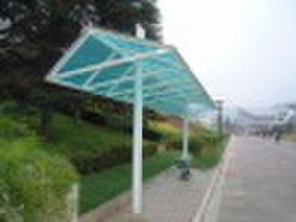 Roofing sheet of platform shed