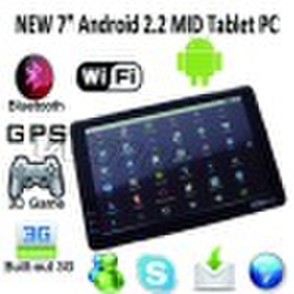 7" Android 2.2 MID Tablet PC 800MHz+256MB RAM