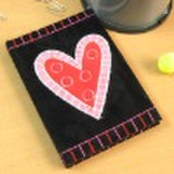 A6 W-Ring Notebook Flocking Fabric Cover