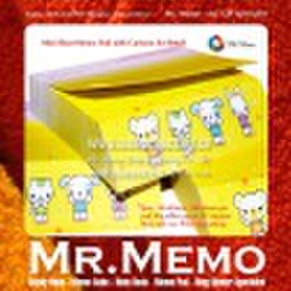 Slant Memo Pad With Calendar or Cartoon for Retail