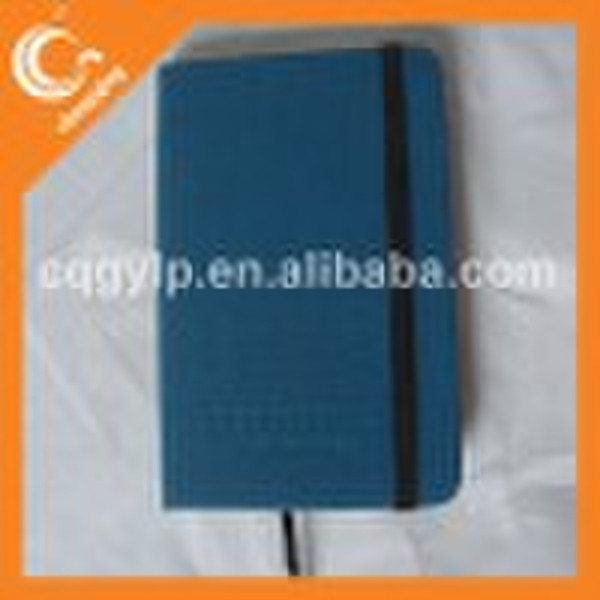 Blue leather rubber band notebook