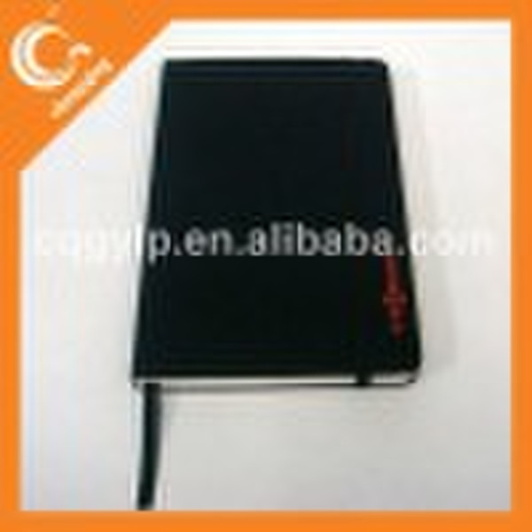 Black leather Rubber bands notebook