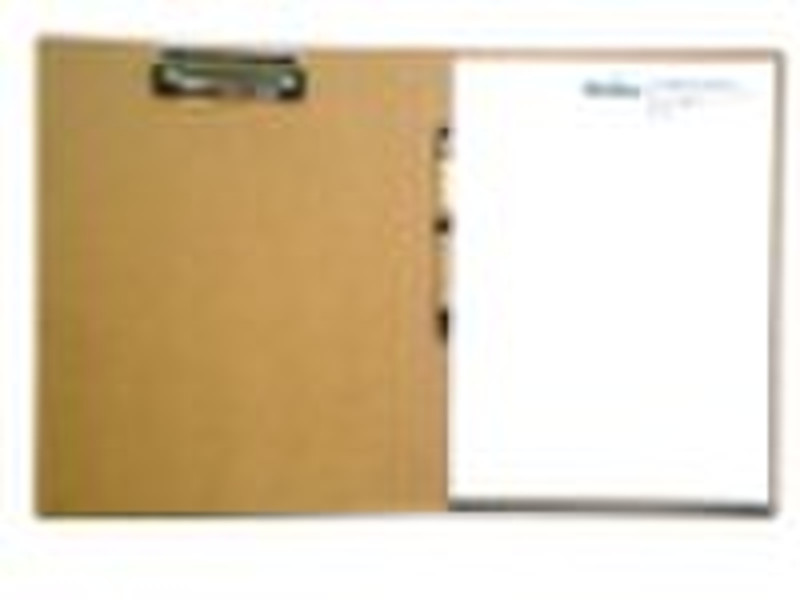 recycled paper file folder with pen